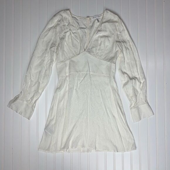 Bcbgeneration Ivory Empire Waist V-Neck Mini Dress Size S Nwot - Picture 2 of 12